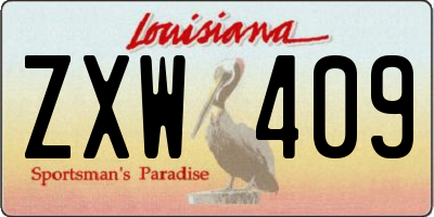 LA license plate ZXW409
