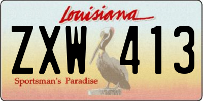 LA license plate ZXW413