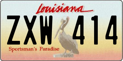 LA license plate ZXW414