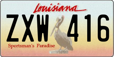 LA license plate ZXW416