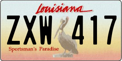 LA license plate ZXW417