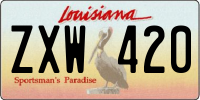 LA license plate ZXW420