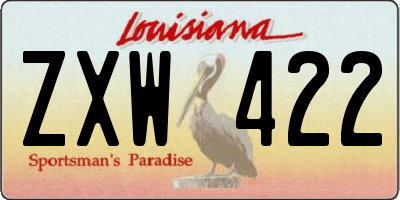 LA license plate ZXW422