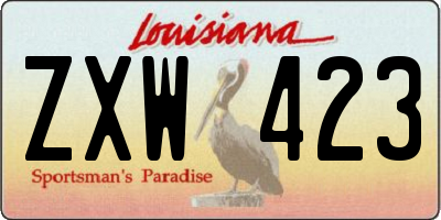 LA license plate ZXW423