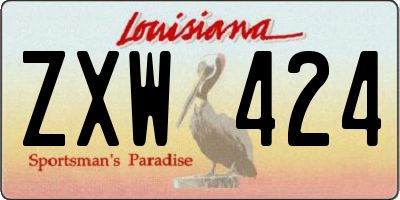 LA license plate ZXW424