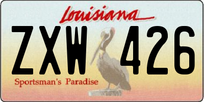 LA license plate ZXW426