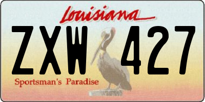 LA license plate ZXW427