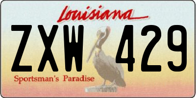 LA license plate ZXW429