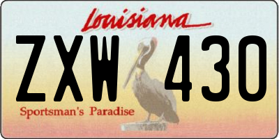 LA license plate ZXW430