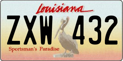LA license plate ZXW432