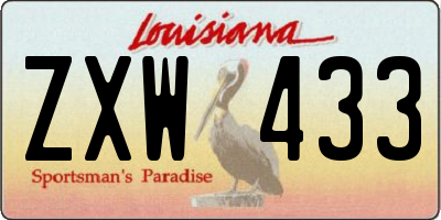 LA license plate ZXW433