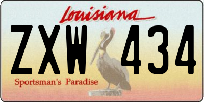 LA license plate ZXW434