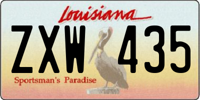 LA license plate ZXW435