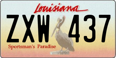 LA license plate ZXW437