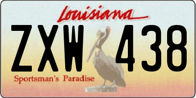 LA license plate ZXW438