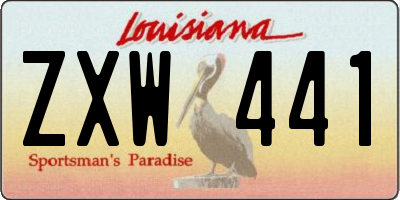 LA license plate ZXW441