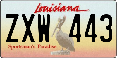 LA license plate ZXW443