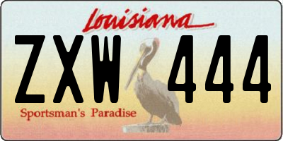 LA license plate ZXW444
