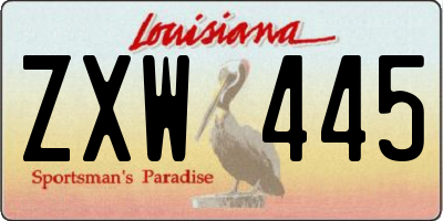 LA license plate ZXW445