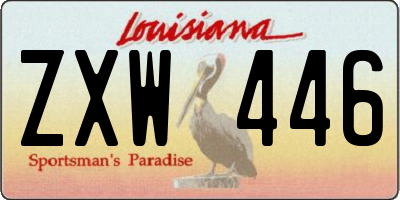 LA license plate ZXW446