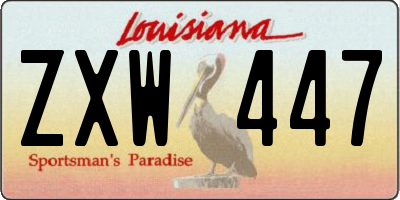 LA license plate ZXW447
