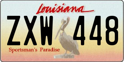 LA license plate ZXW448