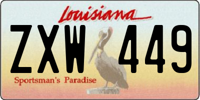 LA license plate ZXW449