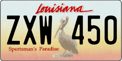 LA license plate ZXW450