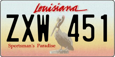 LA license plate ZXW451