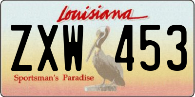 LA license plate ZXW453
