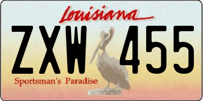 LA license plate ZXW455