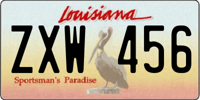 LA license plate ZXW456