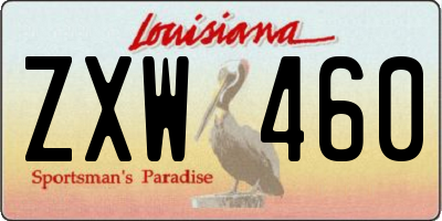LA license plate ZXW460