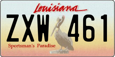 LA license plate ZXW461