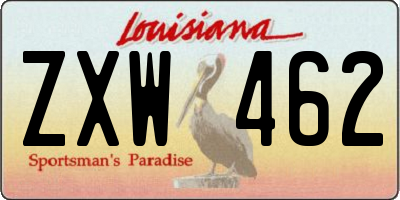 LA license plate ZXW462