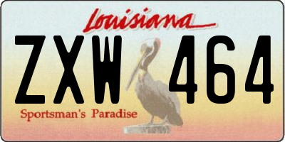 LA license plate ZXW464