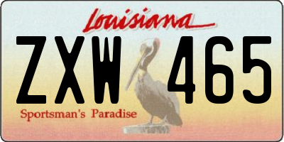 LA license plate ZXW465