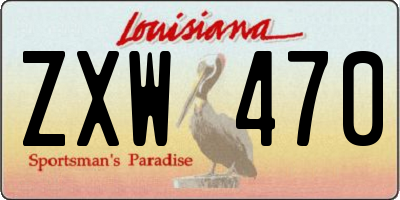 LA license plate ZXW470