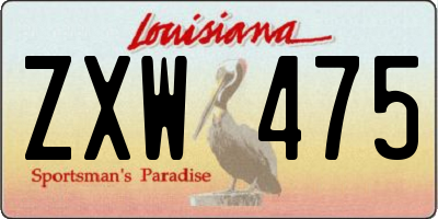 LA license plate ZXW475