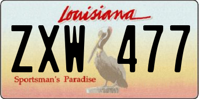 LA license plate ZXW477