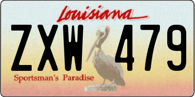 LA license plate ZXW479
