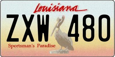 LA license plate ZXW480
