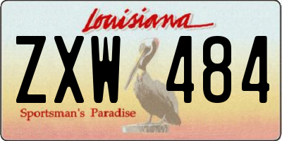 LA license plate ZXW484