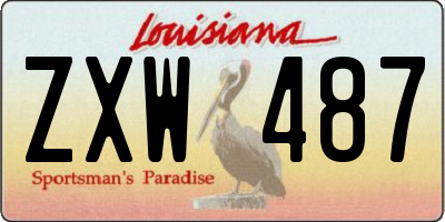 LA license plate ZXW487