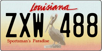 LA license plate ZXW488