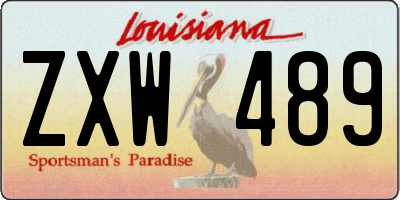 LA license plate ZXW489
