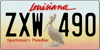 LA license plate ZXW490