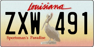 LA license plate ZXW491