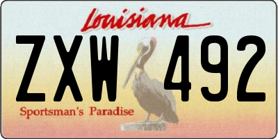 LA license plate ZXW492