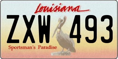 LA license plate ZXW493